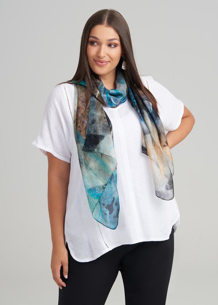 Water Wall Silk Scarf, , hi-res