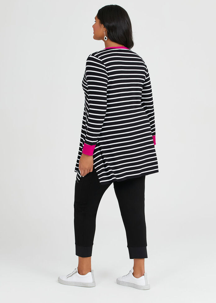 Viscose Effortless Stripe Top, , hi-res