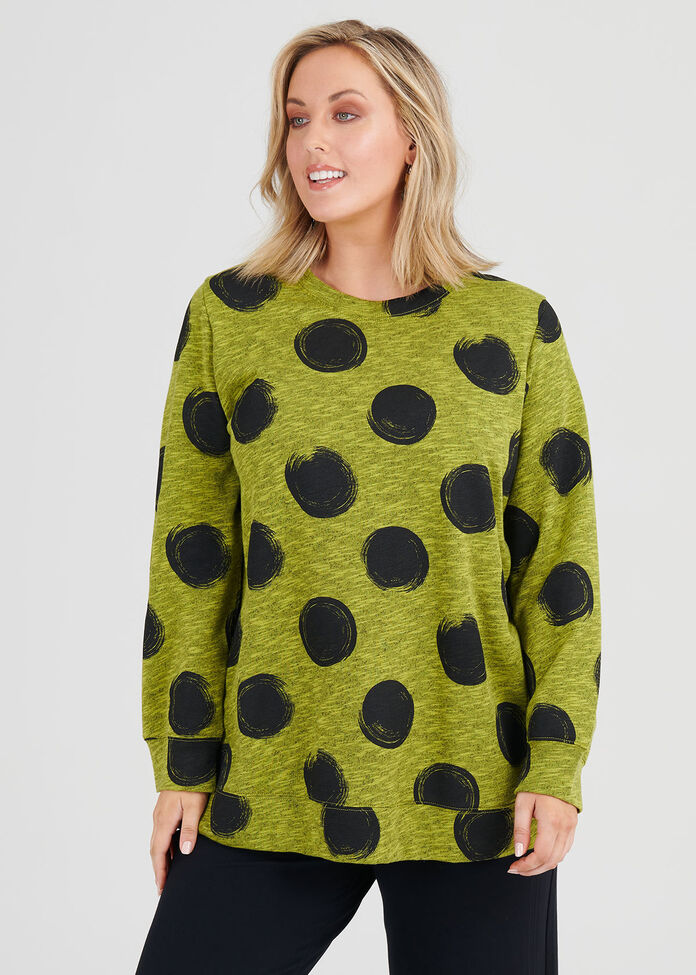 Cotton Textured Spot Sweat, , hi-res