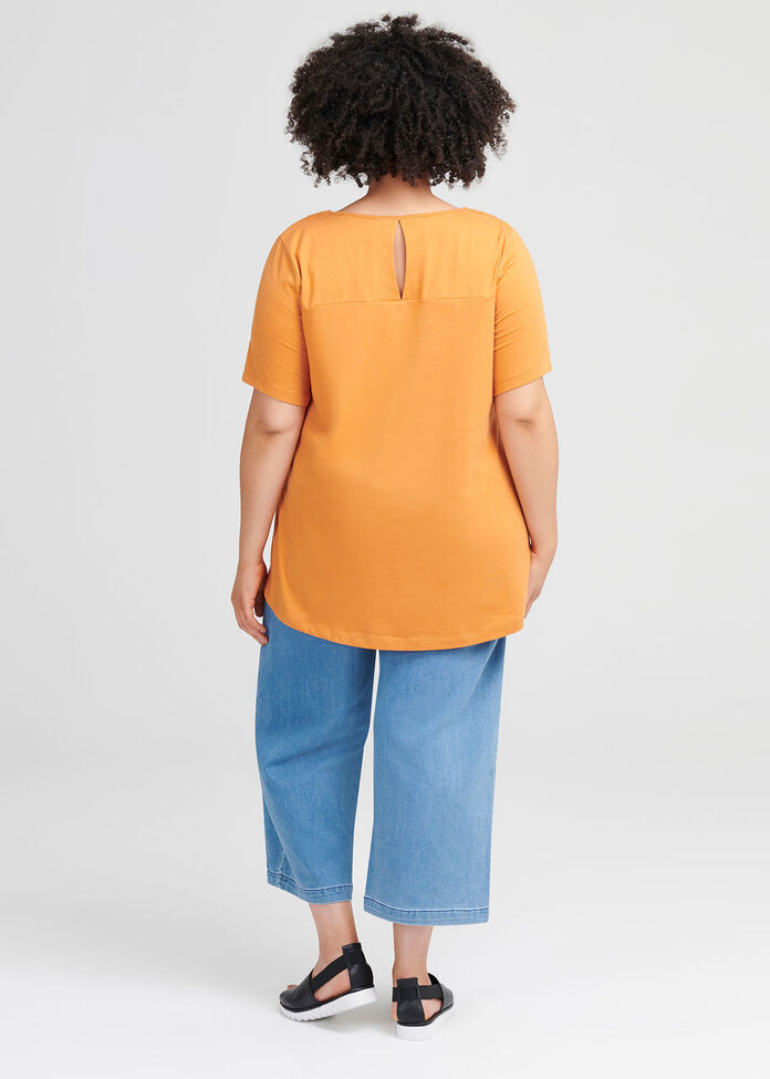 Organic Keyhole Back Tee, , hi-res