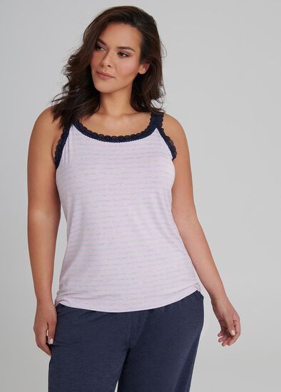 Plus Size Lounge Bamboo Stripe Tank