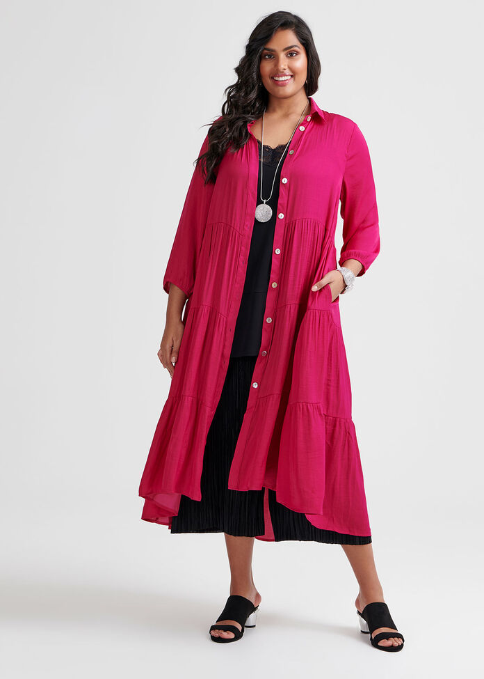 Luxe Bohemian Shirt Dress, , hi-res