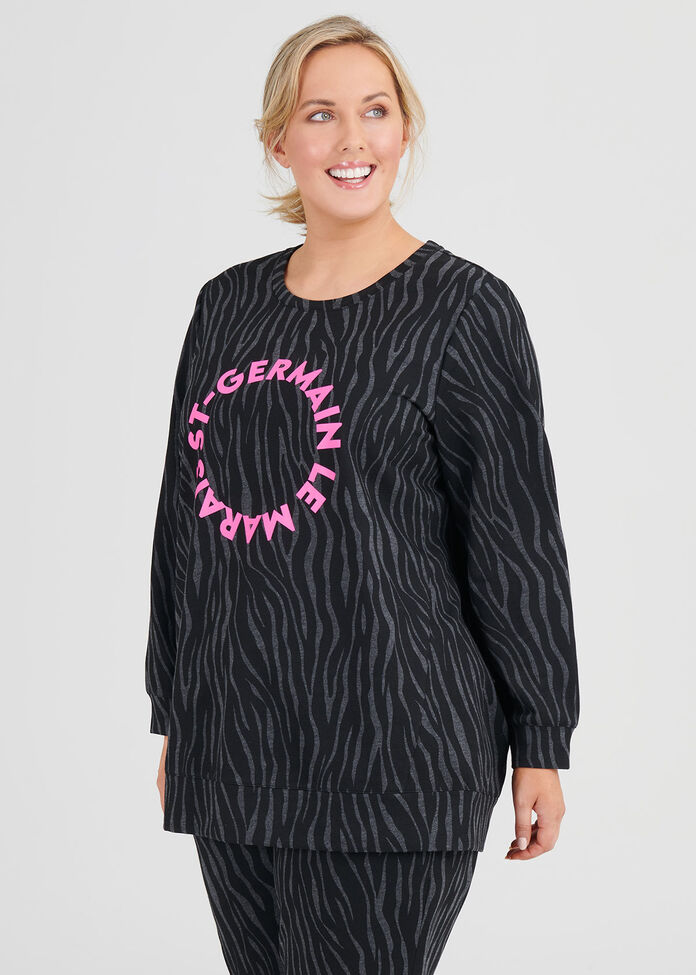 Cotton Zebra Sweat, , hi-res