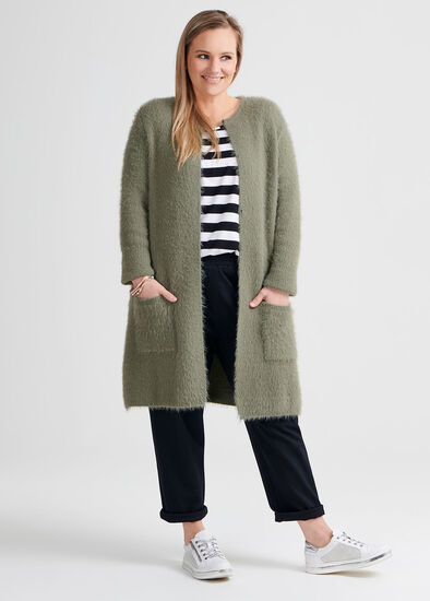 Plus Size Warm And Fuzz Cardigan