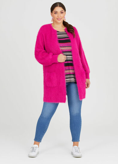 Plus Size Sophia Fluffy Cardigan