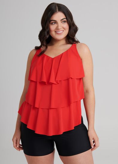 Plus Size Caribbean Ruffle Tankini