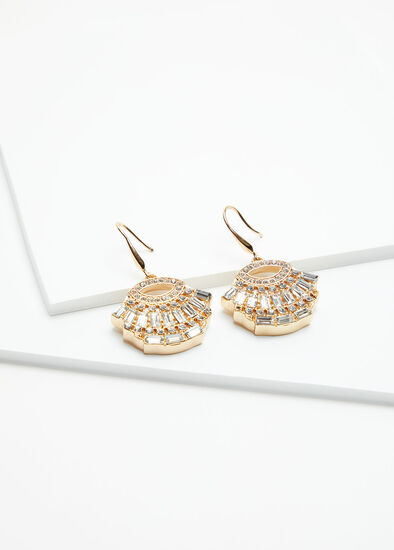 Gold Deco Crystal Earrings