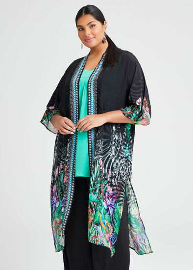 Plus Size Natural Wild One Kimono