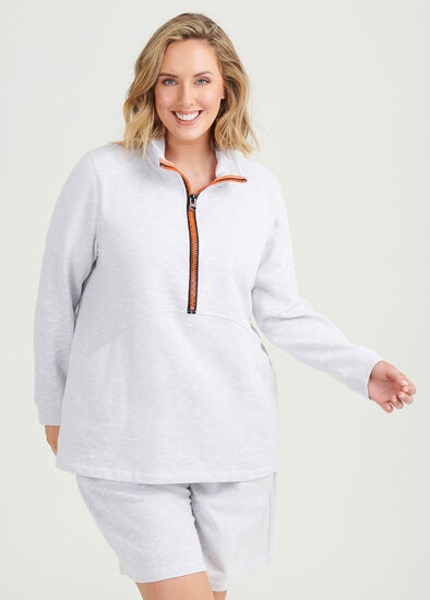 Plus Size Easy Weekend Zip Sweat