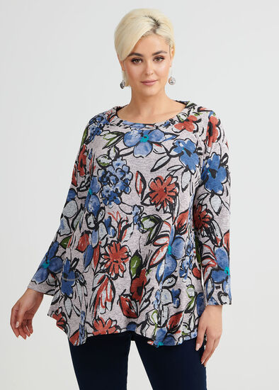 Plus Size Falling Flowers Top