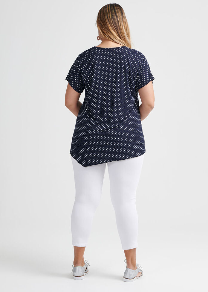 Bamboo Foil Short Sleeve Spot Top, , hi-res