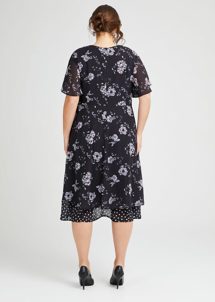 Audrey Floral Midi Dress, , hi-res