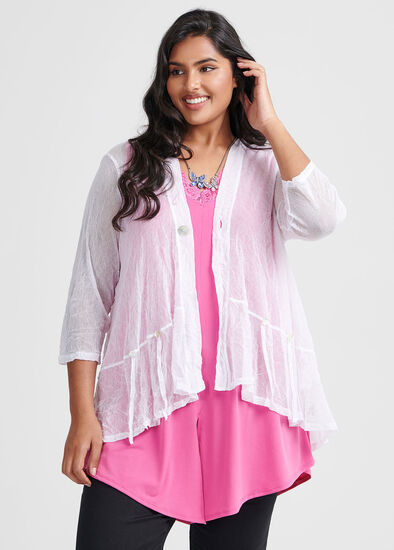 Plus Size Mad About Hue Mesh Cardi