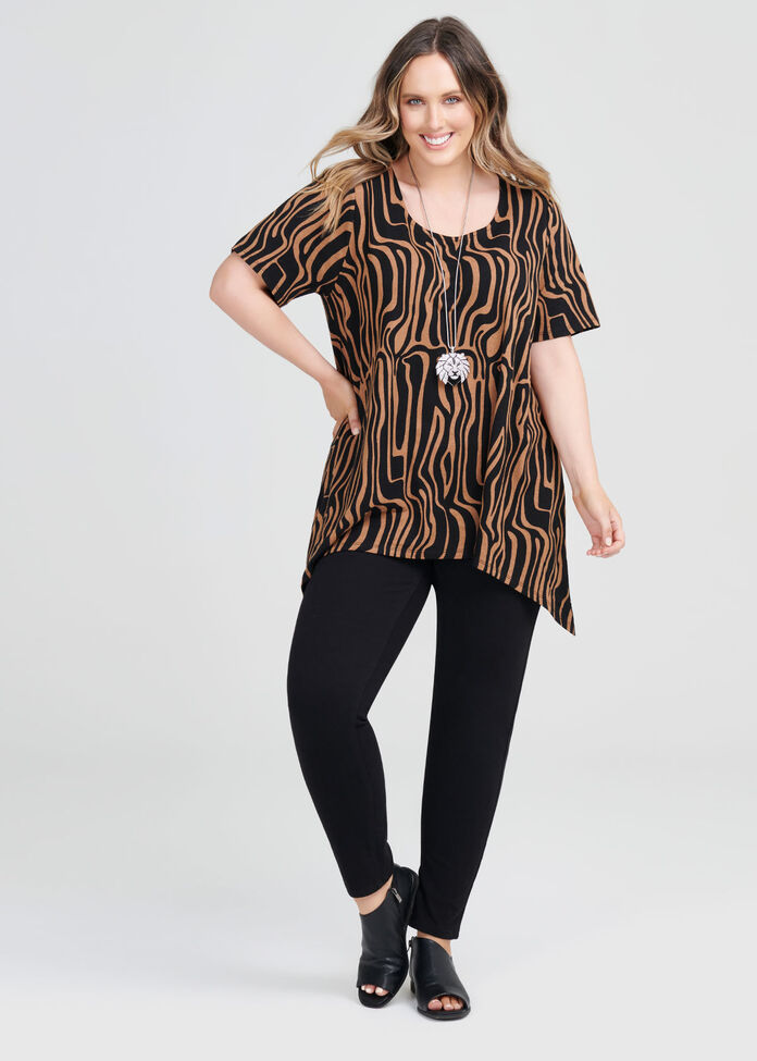 Linen Knit Zebra Top, , hi-res