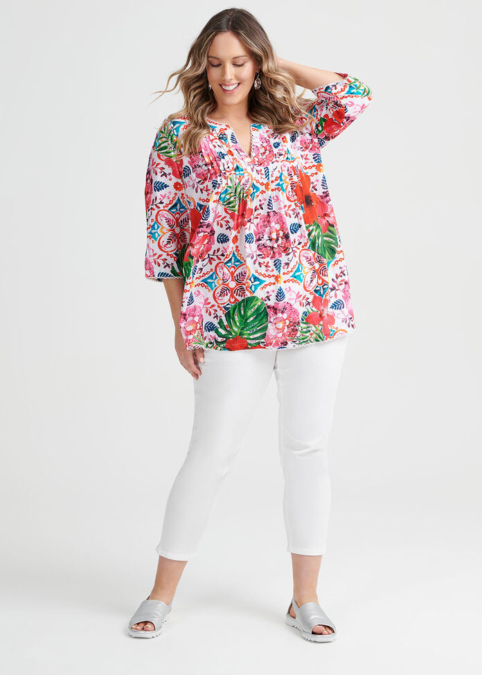 Cotton Boho Top, , hi-res