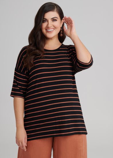 Plus Size Stripe Bamboo Top