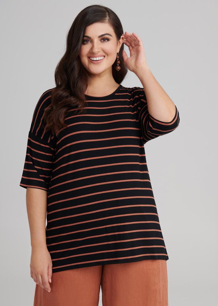 Stripe Bamboo Top, , hi-res