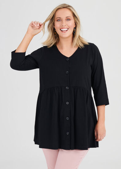 Plus Size Organic Button Tunic