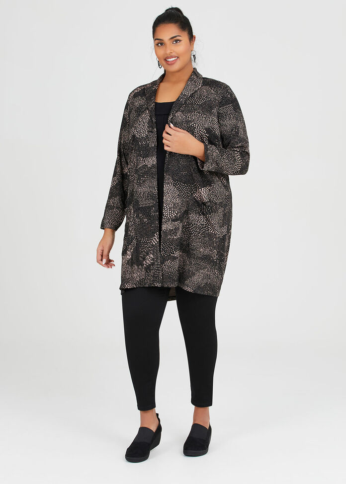 Jacquard Knit Cardigan, , hi-res