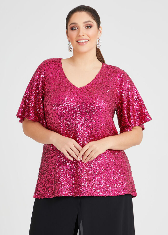 Sparkle Sequin Lined Top, , hi-res