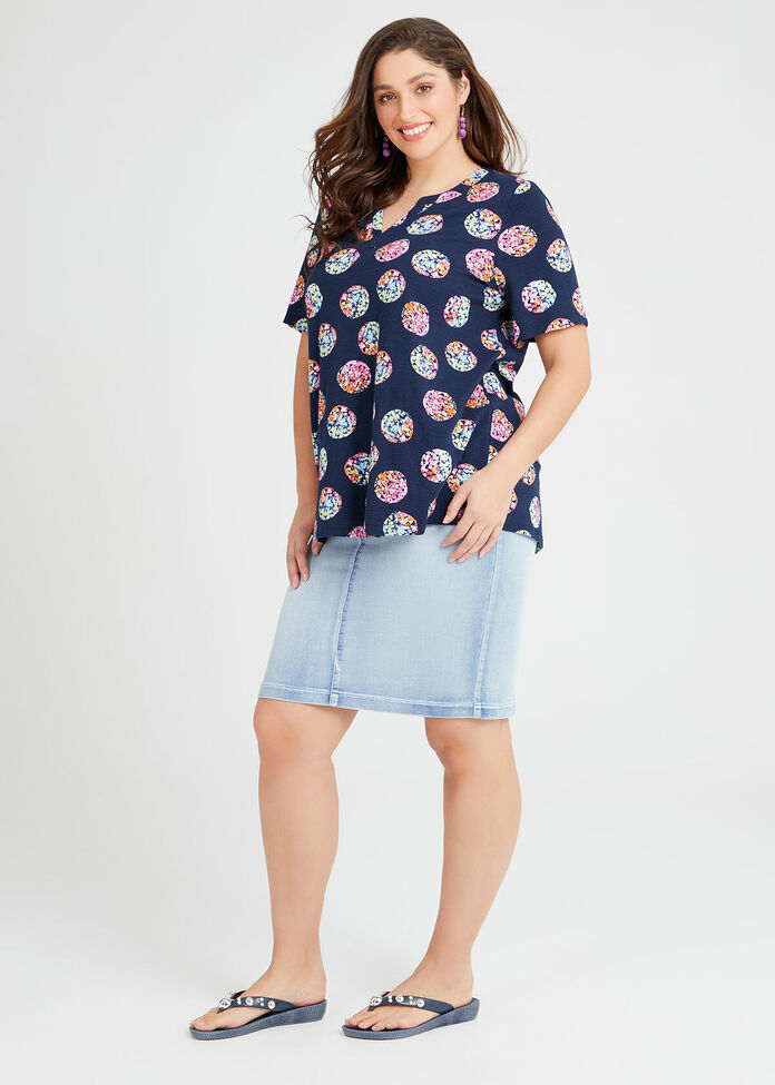 Cotton Colour Burst Spot Top, , hi-res