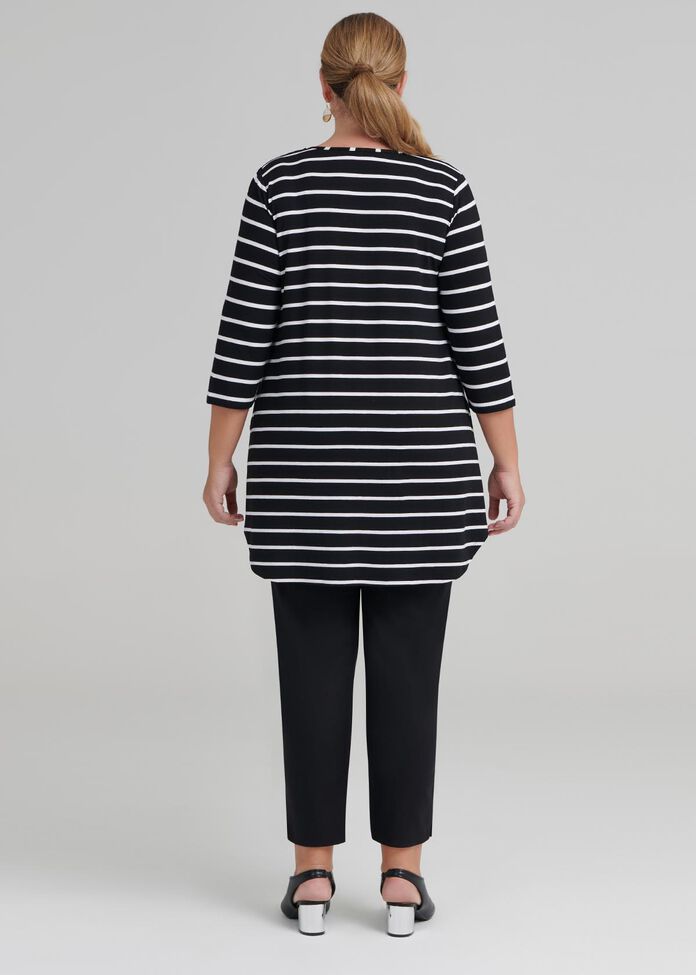 Bamboo Stripe 3/4 Sleeve Top, , hi-res