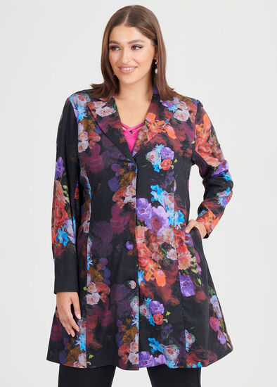 Plus Size Rose Garden Linen Jacket