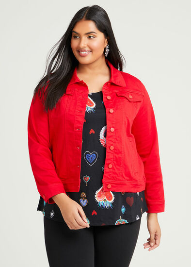 Plus Size Coloured Classic Denim Jacket