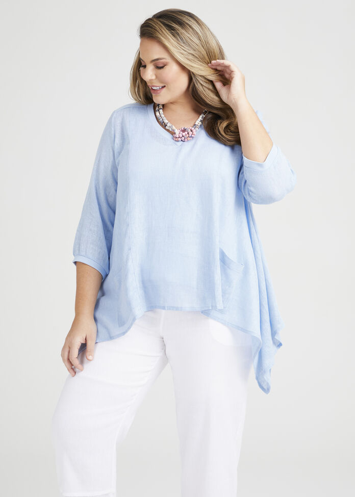 Linen Breezy Days Top, , hi-res