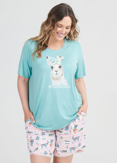 Plus Size Bamboo Llama Pj Top