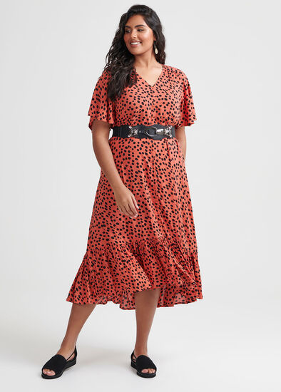 Plus Size Spot The Frill Dress