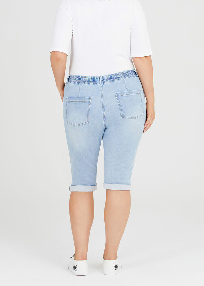 The Easy Fit Crop Denim Jogger, , hi-res