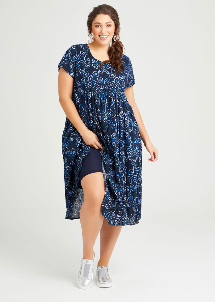 Cotton Shibori Print Dress, , hi-res