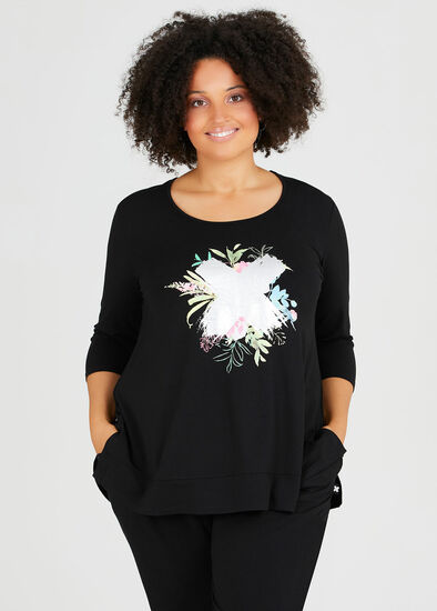 Plus Size Natural Wild Flower Top