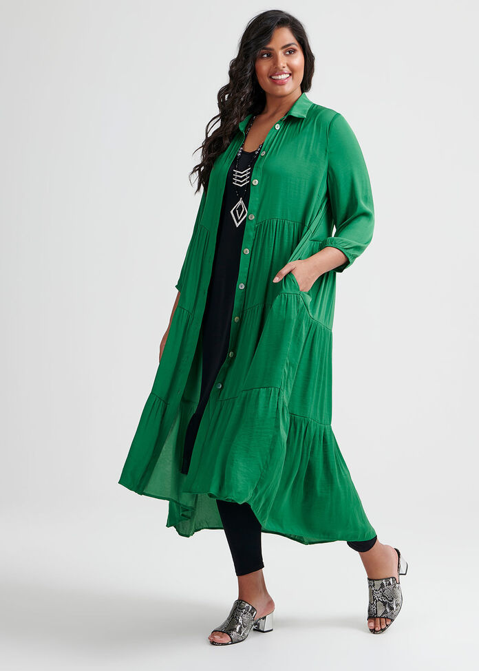 Luxe Bohemian Shirt Dress, , hi-res