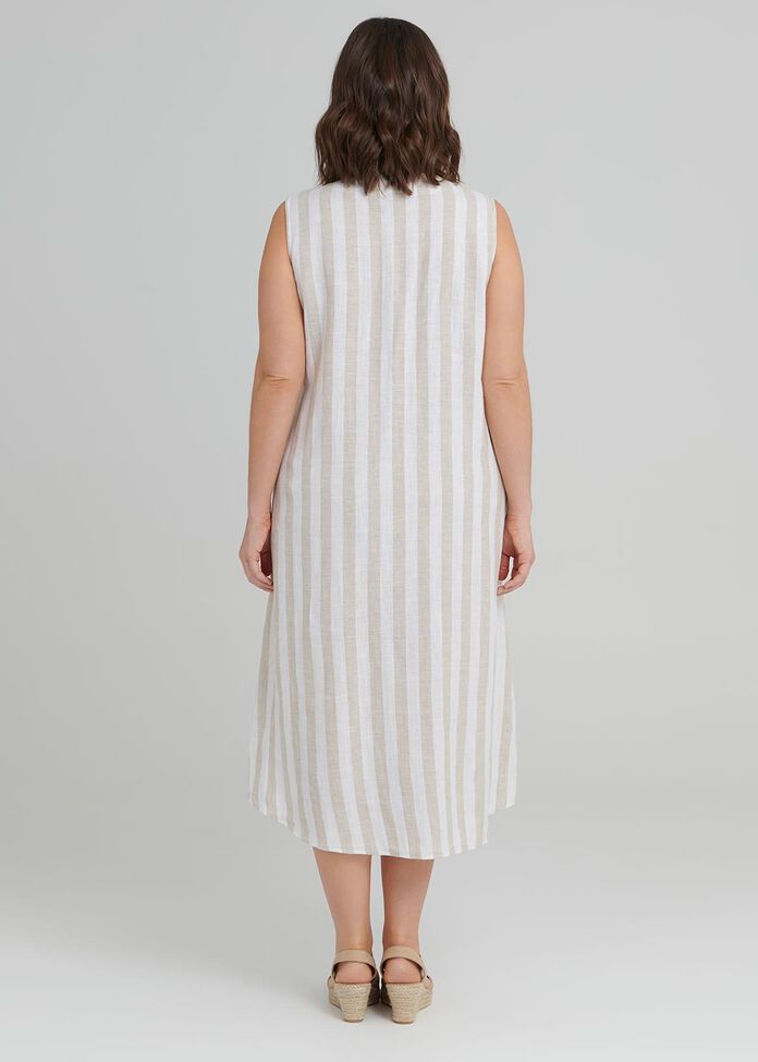 Santo Stripe Linen Dress, , hi-res