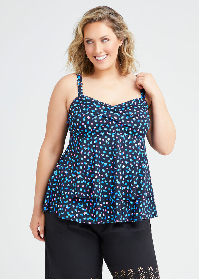 Multi Spot Tankini, , hi-res