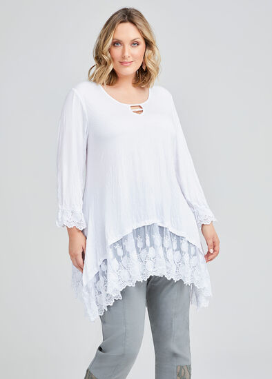 Plus Size Bimbi Bamboo & Lace Top