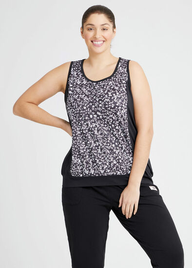 Ditsy Blouson Active Top, , hi-res