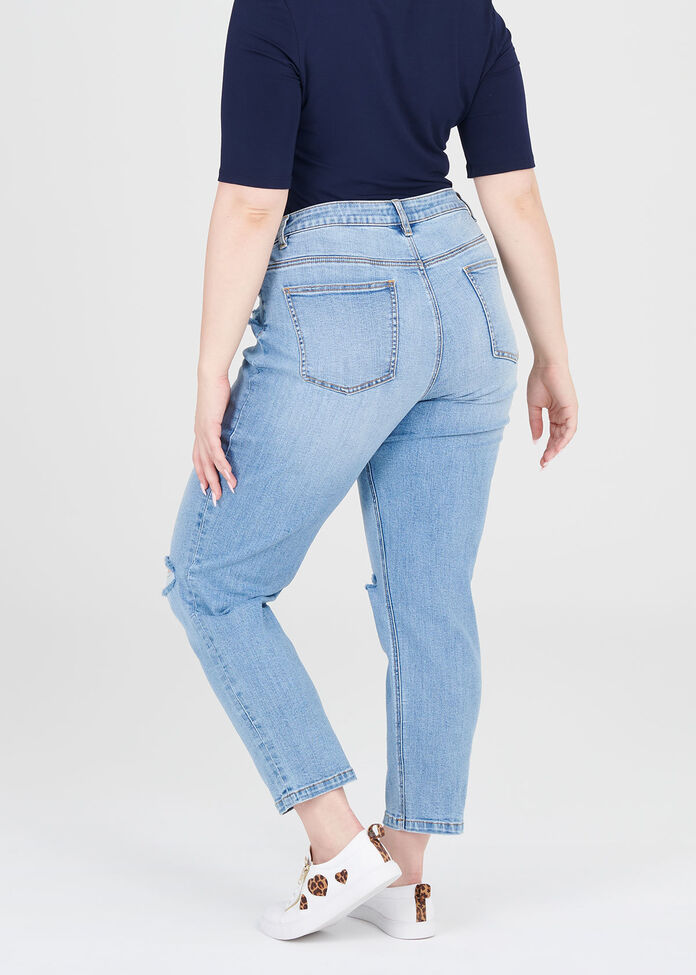 Coolmax Ripped Mom Jeans, , hi-res