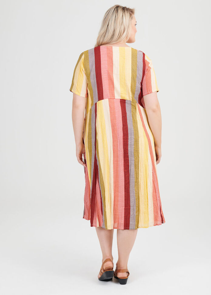 Cotton Tribal Stripe Dress, , hi-res