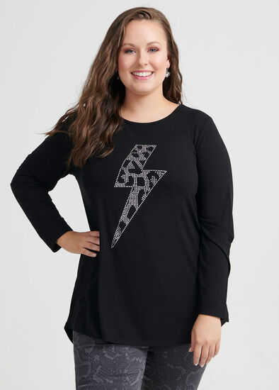 Plus Size Animal Bolt Bamboo Top