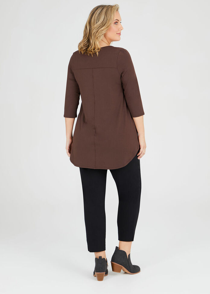 Bamboo Base 3/4 Sleeve Top, , hi-res