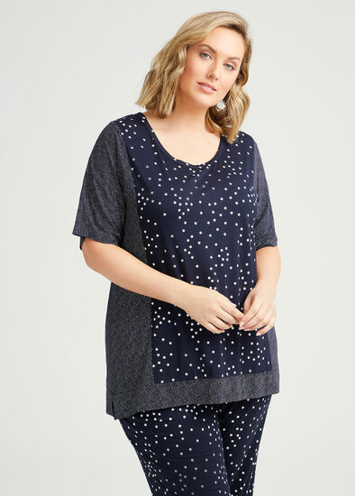 Plus Size Bamboo Mini Stars Pyjama Top