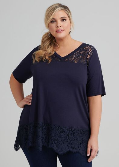 Plus Size Lace Panels Top