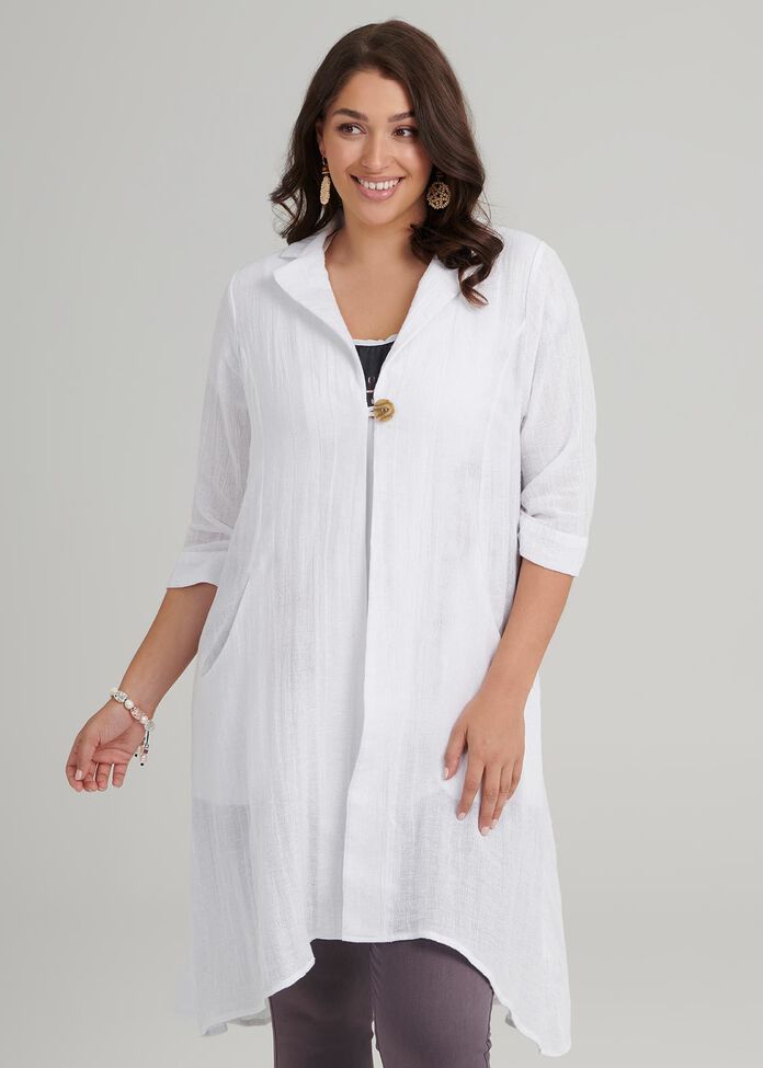 Linen Daybreak Duster, , hi-res