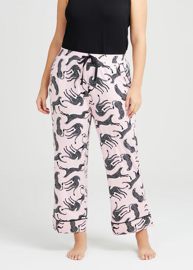 Plus Size Bamboo Leopard PJ Crop Pant