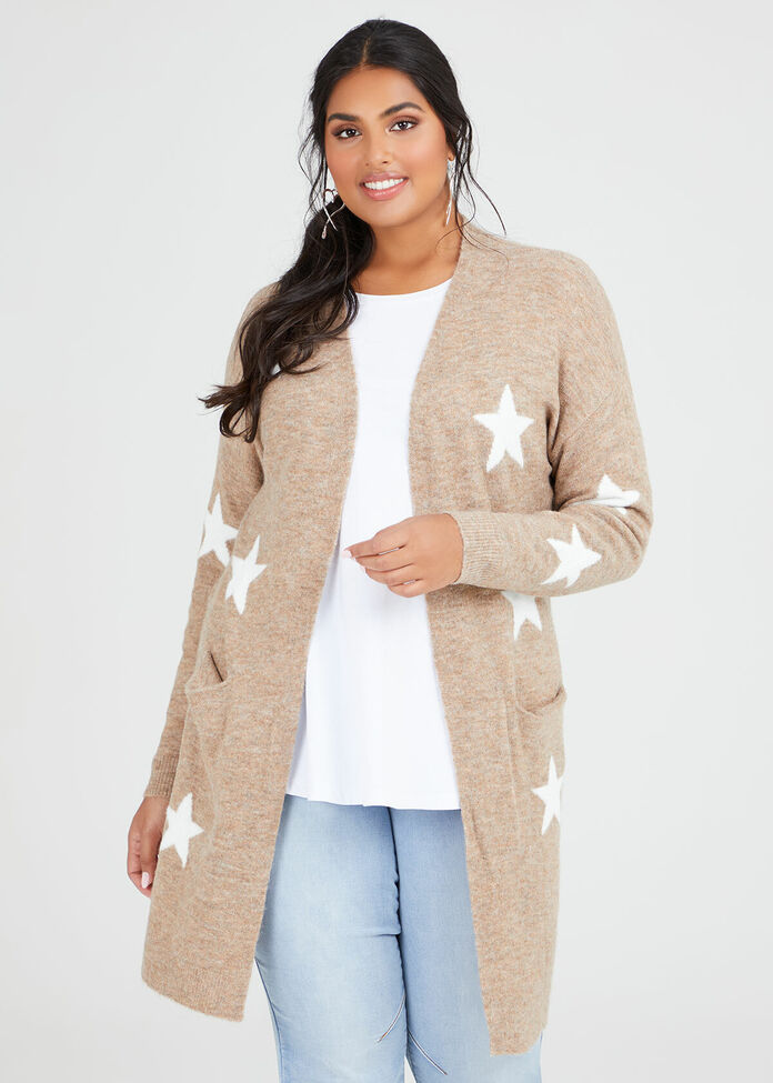 Cosy Star Knit Cardigan, , hi-res