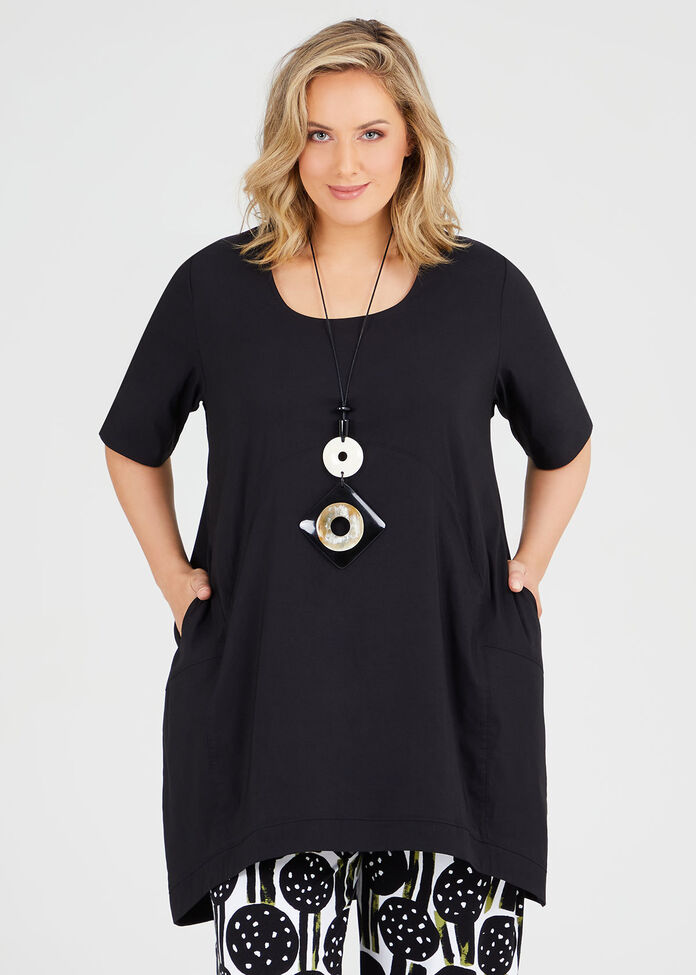 Tencel Trapeze Tunic, , hi-res