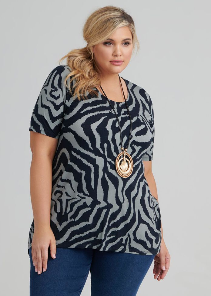 Zebra Stripes Top, , hi-res